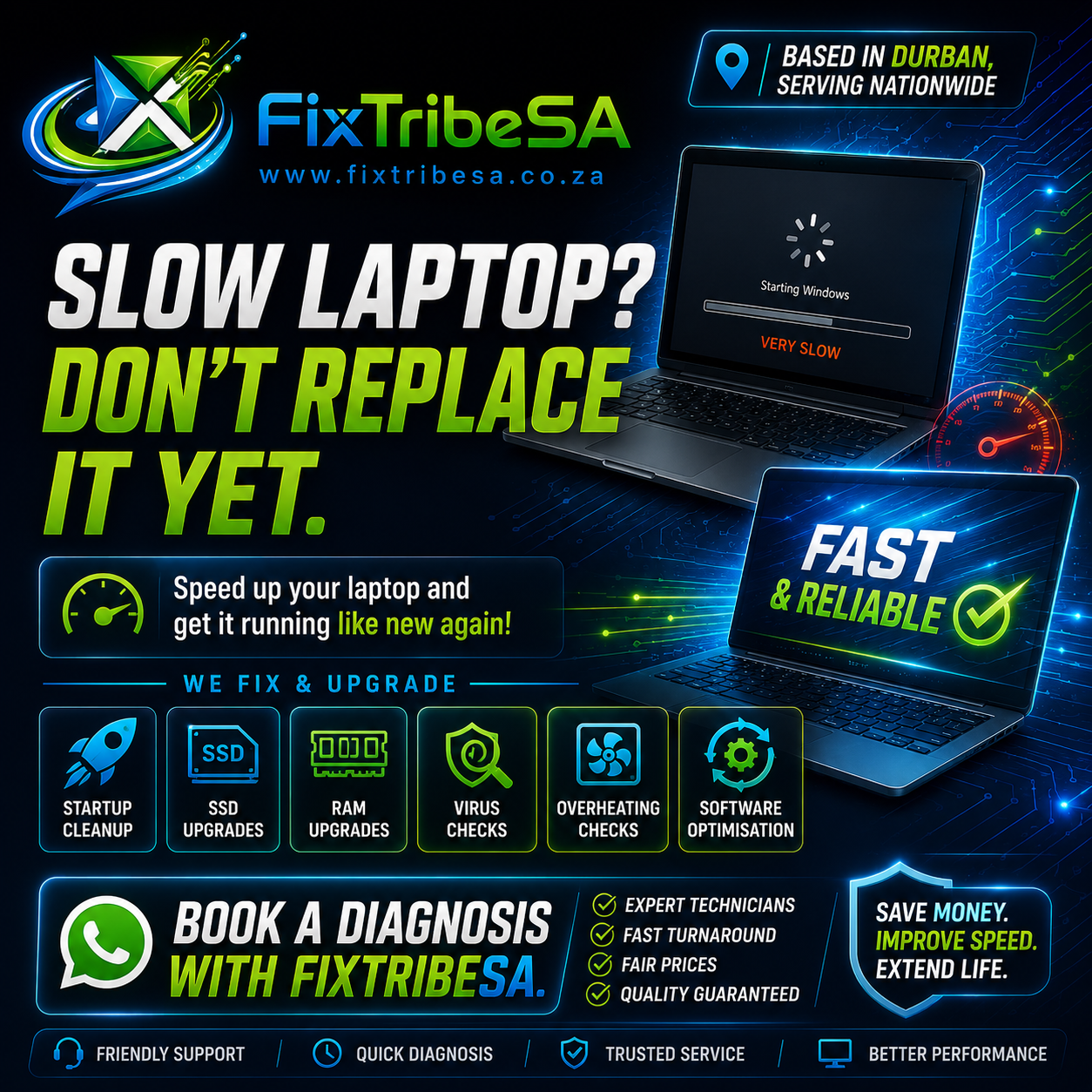 Slow laptop and computer repair help