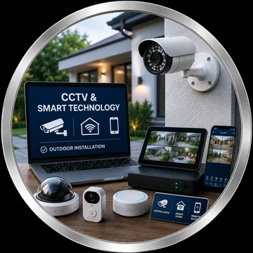 CCTV and smart technology service icon