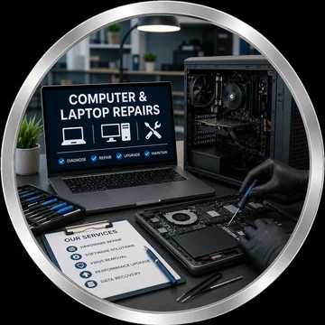 Computer and laptop repair service icon