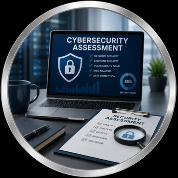 Cybersecurity assessment service icon