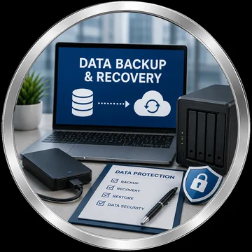 Data backup and recovery service icon