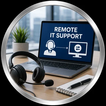 Remote IT support service icon